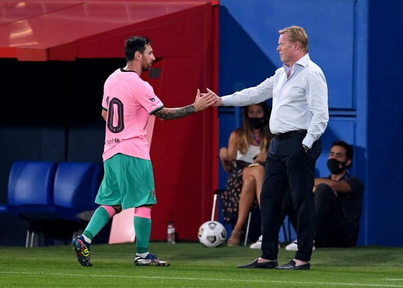 Lionel Messi and Ronald Koeman