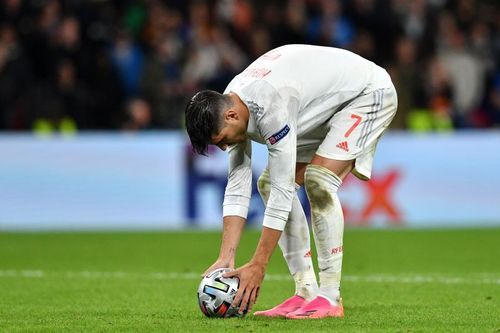 Alvaro Morata missed the penalty at Euro 2020. (Photo by Justin Tallis - Pool/Getty Images)