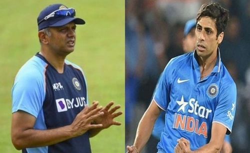 Rahul Dravid (left) and Ashish Nehra