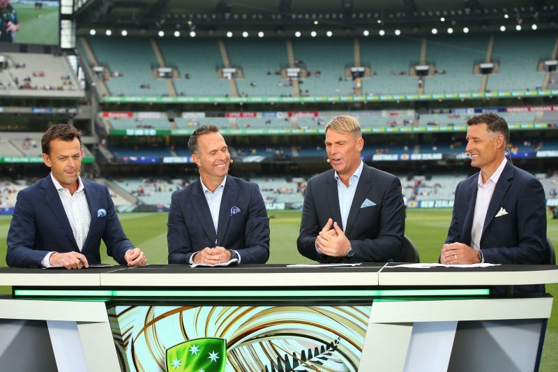(From left to right) Adam Gilchrist, Michael Vaughan, Shane Warne and Michael Hussey