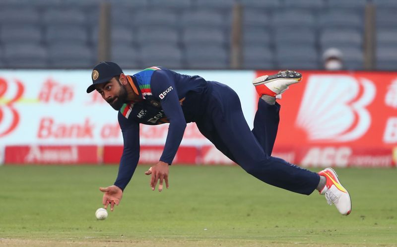 Virat Kohli is extremely energetic while fielding.