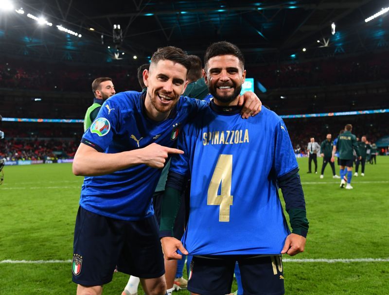 Jorginho (left) at Euro 2020