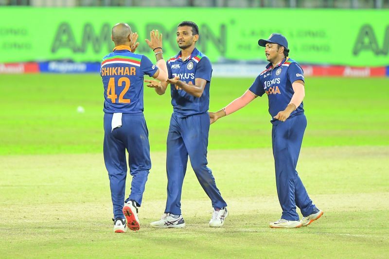 Chetan Sakariya picked up two wickets in the third ODI of the India vs Sri Lanka series (Image Source: Twitter)