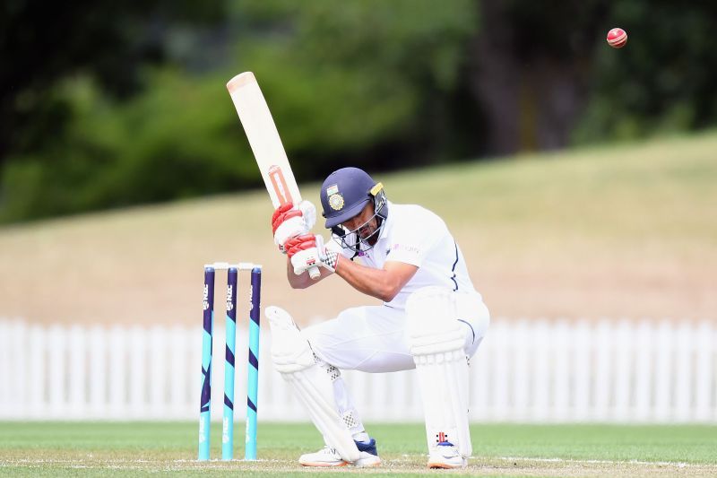 India A's Priyank Panchal ducks a ball during the unofficial Test against New Zealand A in early 2020.