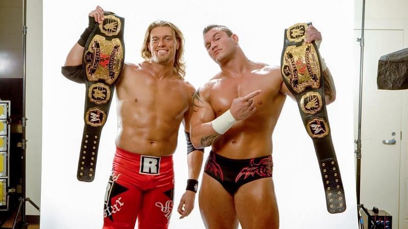 Edge and Randy Orton(Rated-RKO) as World Tag Team champions