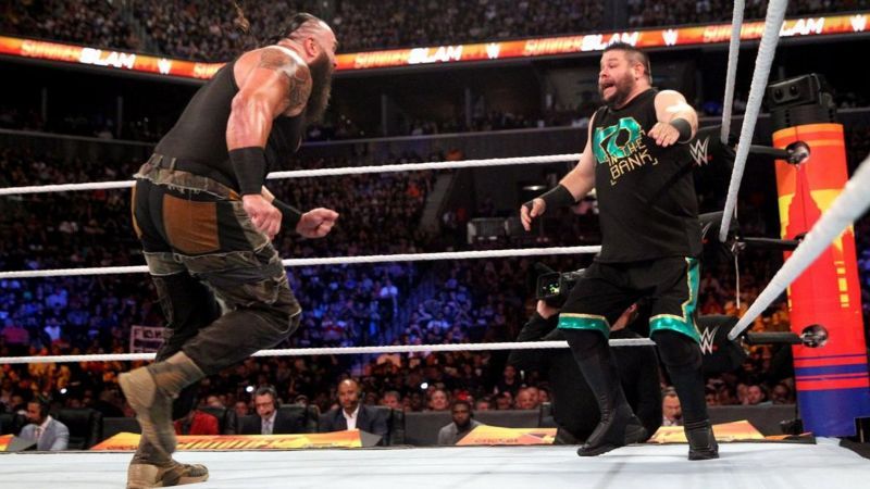 After winning the Money in the Bank briefcase, Braun Strowman defended it against Kevin Owens at SummerSlam 2018