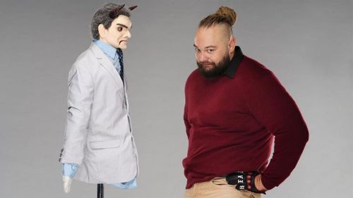 Bray Wyatt alongside Vince McMahon's Mr. McBossMan puppet