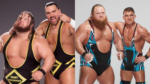 Otis and Tucker (left); Otis and Chad Gable (right)