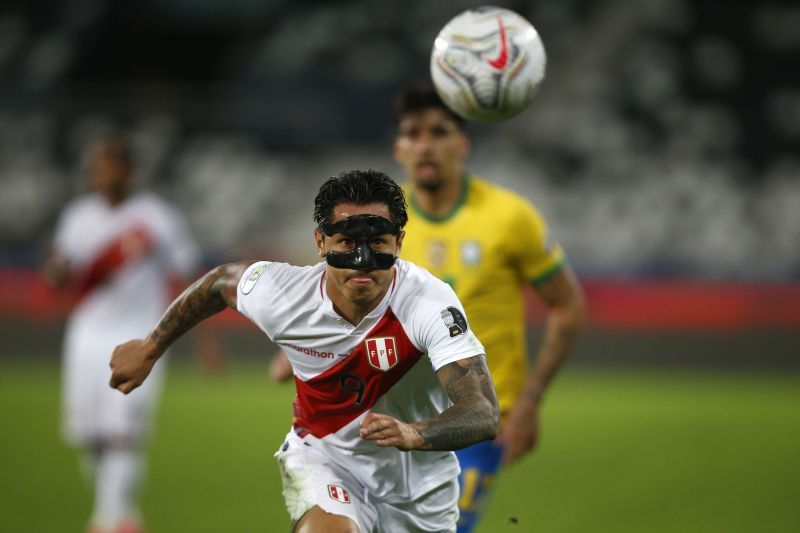 Gianluca Lapadula in action against Peru