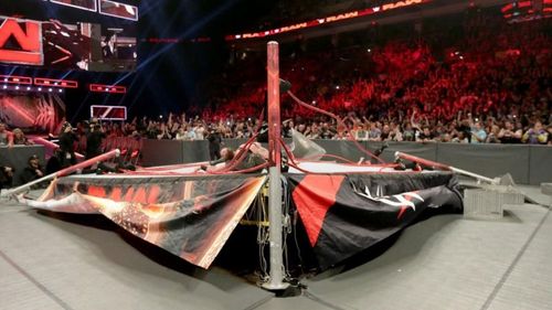 The ring breaking on Monday Night RAW