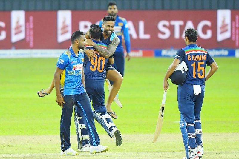 Team India cricketers celebrate thrilling win against Sri Lanka in Colombo