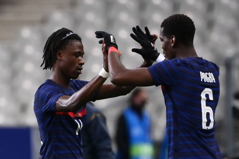 Eduardo Camavinga and Paul Pogba (pic cred: The Busby Babes)