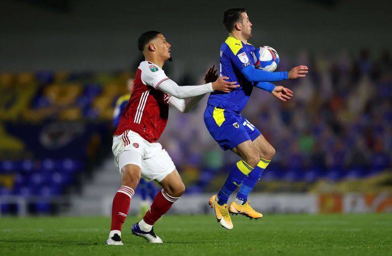 Saliba playing for Arsenal U21