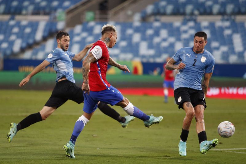 Vargas scored the opener against Uruguay from an impossible angle.