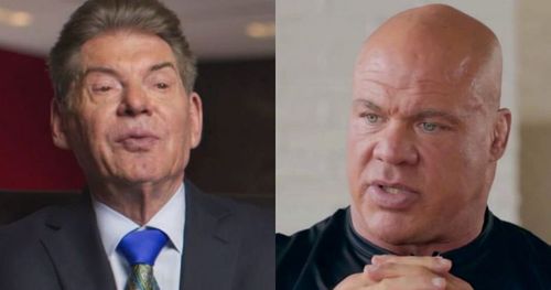 Vince McMahon and Kurt Angle.