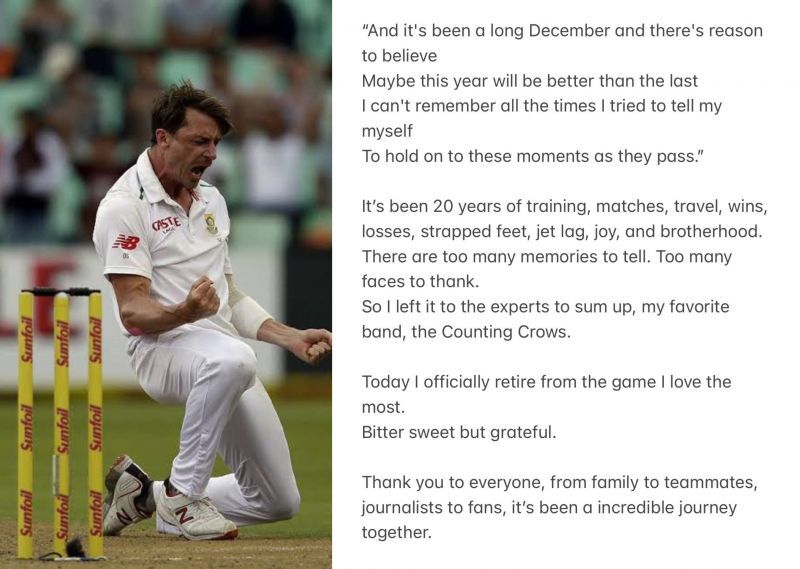 Dale Steyn announced his retirement from all forms of cricket