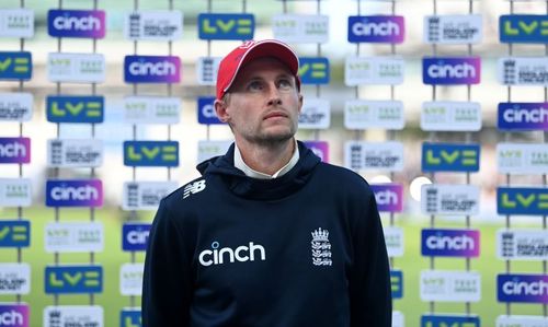 England captain Joe Root speaks at the post-match presentations on day five of the Lord's Test. Pic: Getty Images