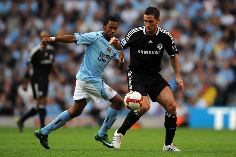 Robinho donning jersey number 10 in his debut season with City