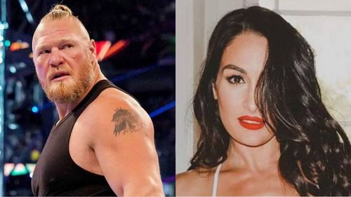 Brock Lesnar (left) and Nikki Bella (right)