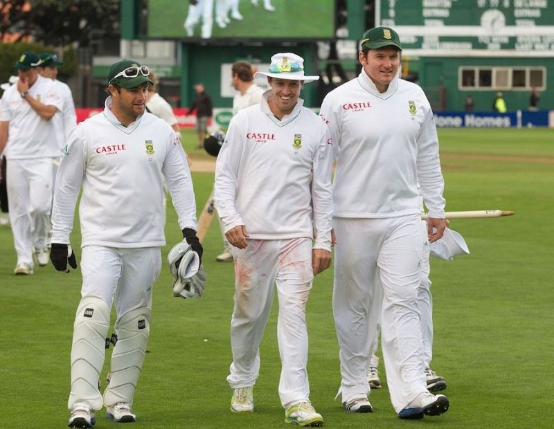 Mark Boucher (L), AB de Villiers (M) and Graeme Smith.