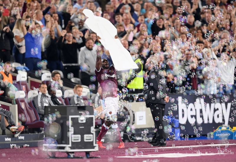 Michail Antonio with his cutout