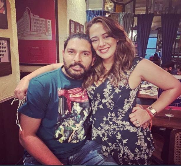 Yuvraj Singh with his wife Hazel Keech