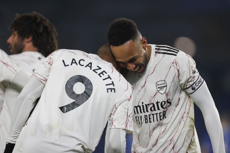 Both Alexandre Lacazette (left) and Pierre-Emerick Aubameyang may be unavailable for Arsenal.