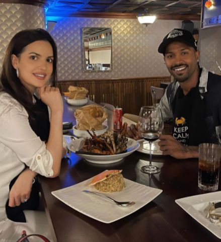 Hardik Pandya with his wife Natasha Stankovic 