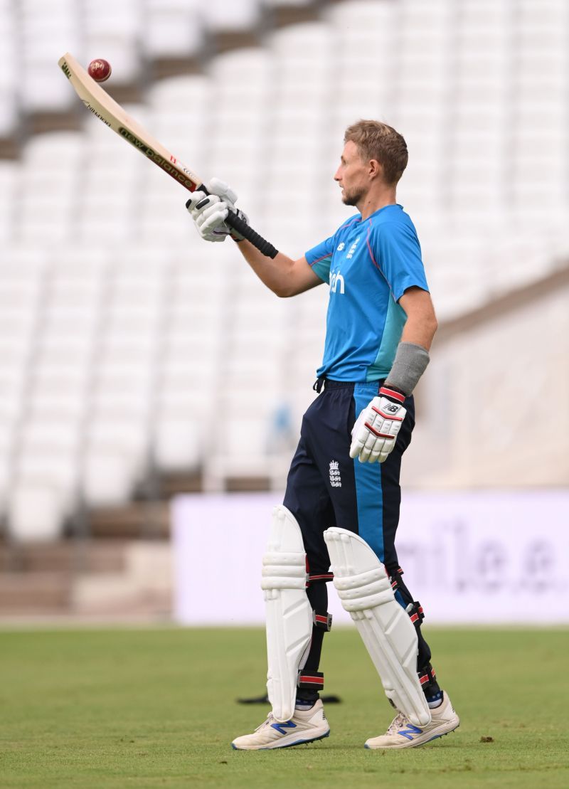 Joe Root in England's nets session ahead of the first Test