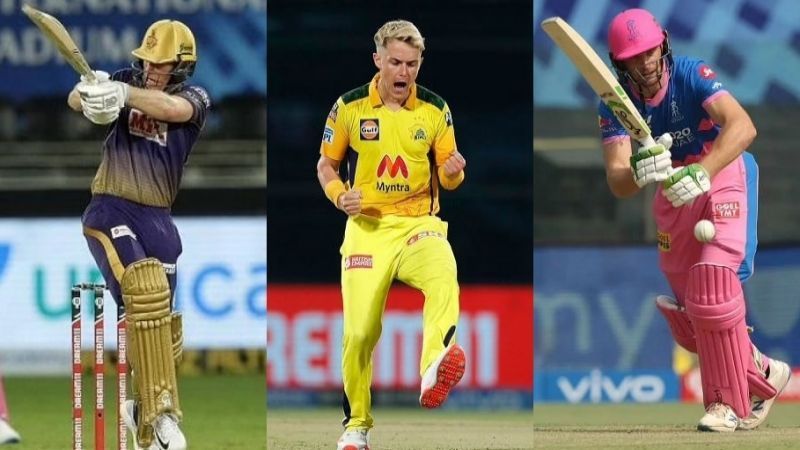 Eoin Morgan, Sam Curran and Jos Buttler. All pics: IPLT20.COM