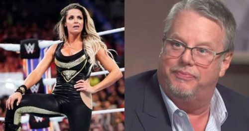 Trish Stratus and Bruce Prichard.