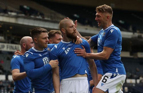 St Johnstone players celebrate