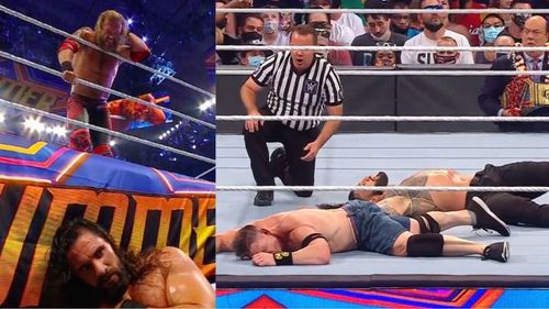 Edge vs. Seth Rollins; Roman Reigns vs. John Cena