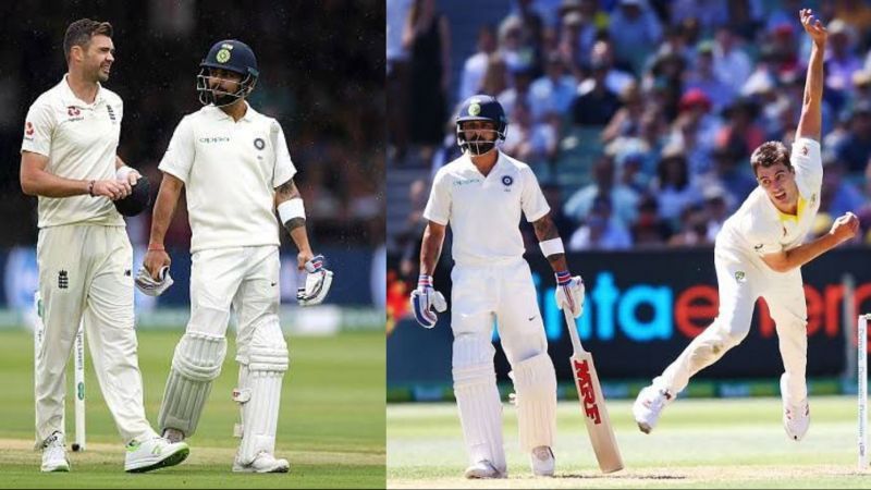 Virat Kohli has been troubled a lot by James Anderson and Pat Cummins
