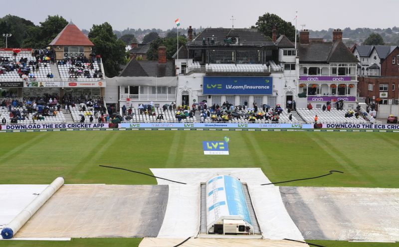Rain forced early stumps on Day 2 in Nottingham. Pic: Getty Images