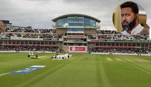 Wasim Jaffer (inset) shared a funny post after rain halted play on Day 2 in Nottingham.