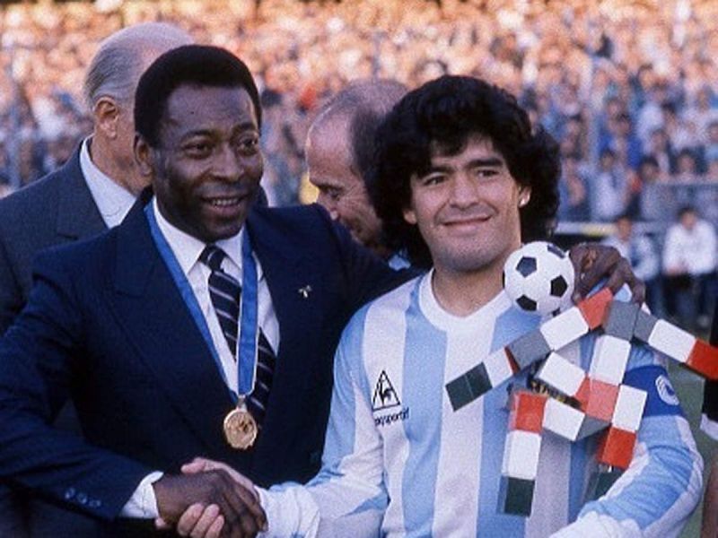 Pele (left) and Diego Maradona are two of the most endearing rags-to-riches stories in football.
