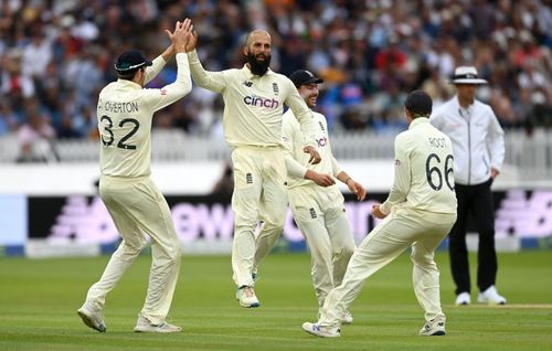 Moeen Ali grabbed two wickets towards the end of play at Lord’s on Sunday. Pic: Getty Images