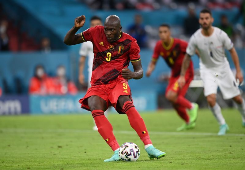 Romelu Lukaku in action for Belgium during Euro 2020