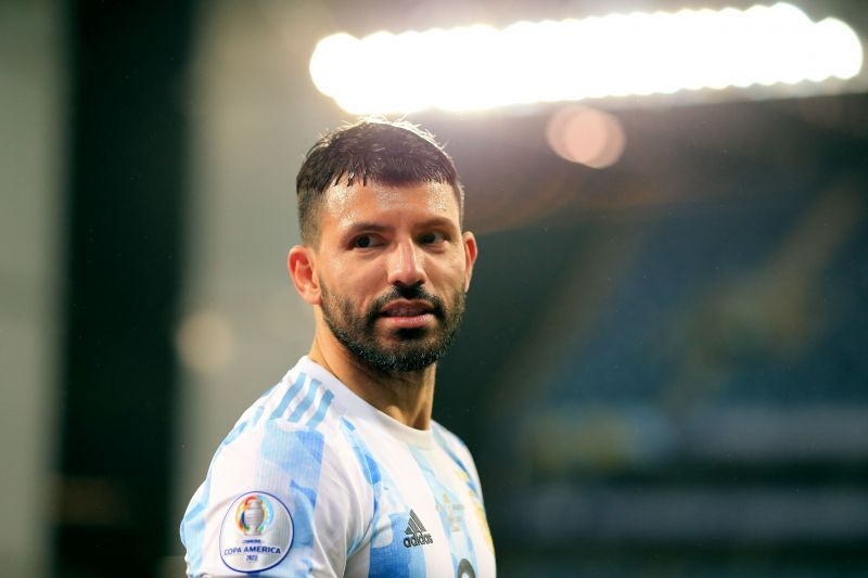 Sergio Aguero in action for Argentina at the 2021 Copa America