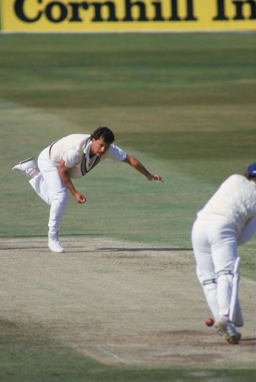 Roger Binny bowling during the Test series in 1986 (Photo credit: Getty Images)