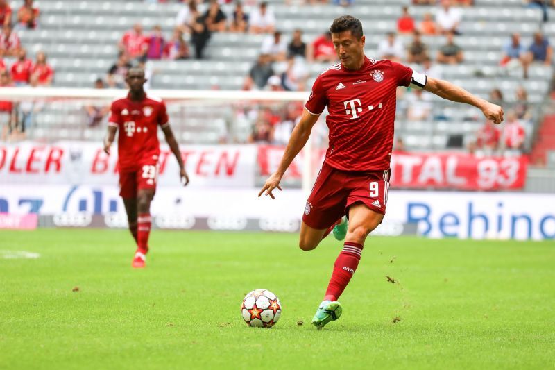 Robert Lewandowski scored just before the half-time whistle