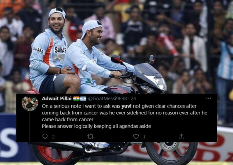 Twitter reactions to &lt;a href=&#039;https://www.sportskeeda.com/player/yuvraj-singh&#039; target=&#039;_blank&#039; rel=&#039;noopener noreferrer&#039;&gt;Yuvraj Singh&lt;/a&gt;&#039;s social media post