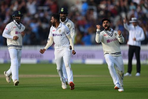 Team India celebrating their win at Lord's