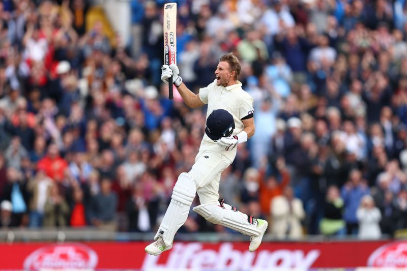 England skipper Joe Root celebrates after scoring a century in the third Test against India
