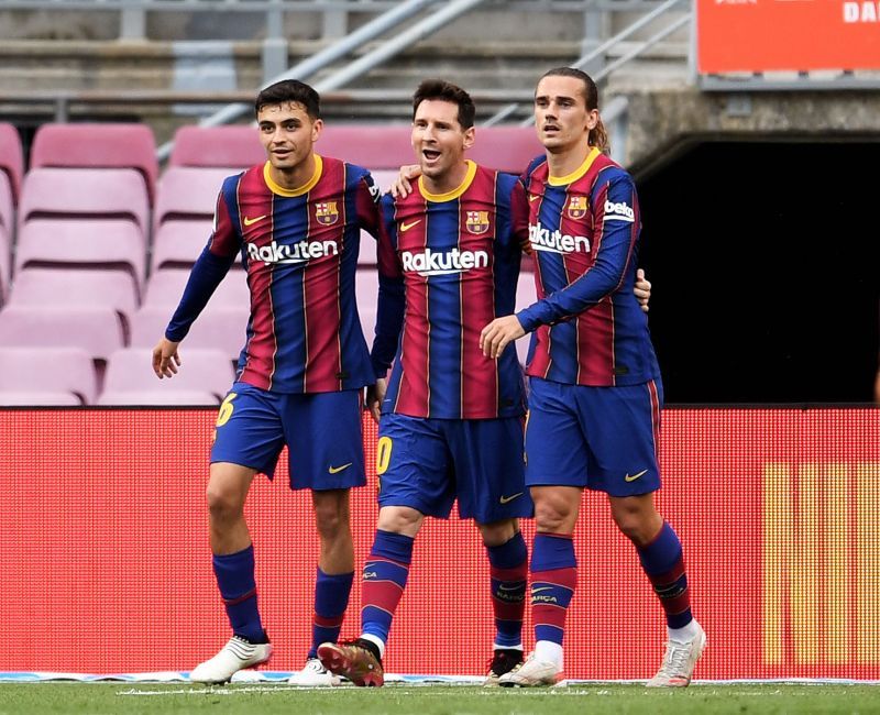 Leo Messi opened the scoring in his last game for FCB