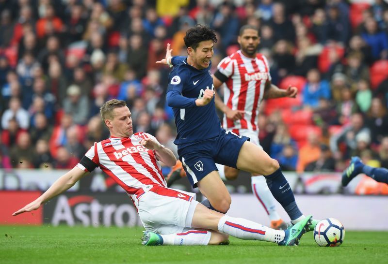 Son-Heung Min (in blue) has been a standout player for Tottenham Hotspur.