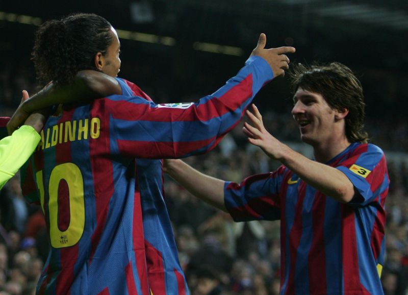 Ronaldinho mentored Lionel Messi throughout his time at Camp Nou