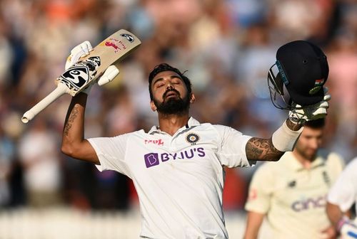 KL Rahul celebrating his 6th international ton.