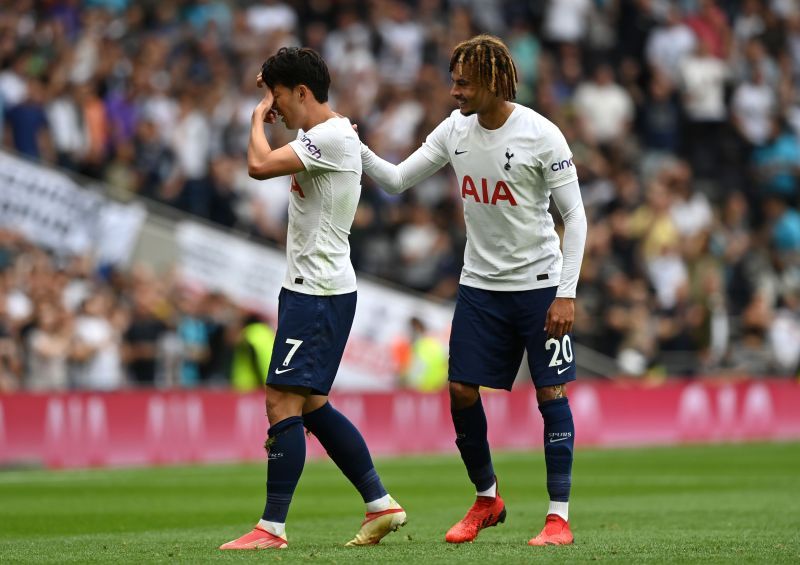 Son (L) proved to be Spurs&#039; match-winner on the night